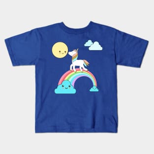 Unicorn and moon Kids T-Shirt